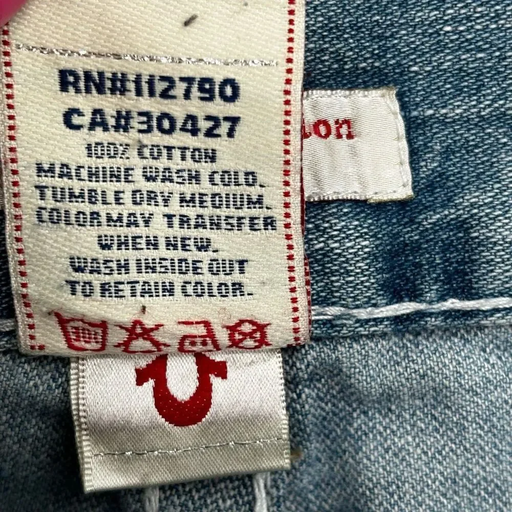 True Religion Limited Edition 0001-1205 Lightwash Straight Leg Jeans Men Size 38